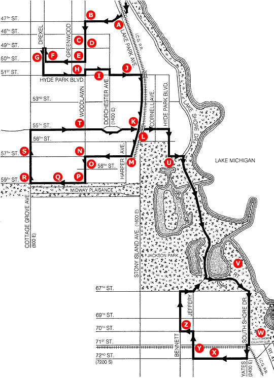 South Lakefront Tour Map