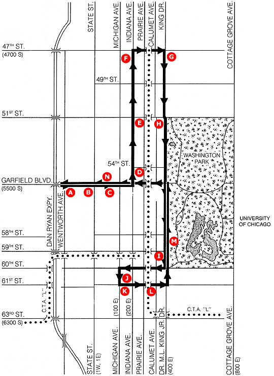 Map of Grand Boulevard — Washington Park Tour