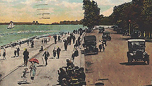 Chicago 1919: colorized photo of Lake Shore Drive in 1909