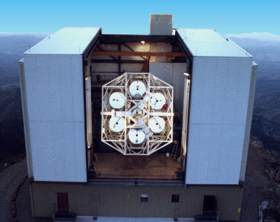 Multiple Mirror Telescope: In this image you can see the six segments of the telescope mirror.