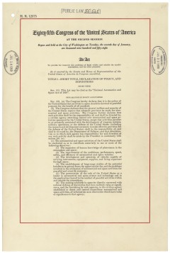 NASA’s Beginning: Before the National Aeronautics and Space Act of 1958, space exploration was primarily a military venture. On July 29, 1958, when the Space Act was signed by President Dwight D. Eisenhower, the United States established a civil space program that would be run by a new agency, the National Aeronautics and Space Administration, NASA. The Act charged NASA with eight objectives, including "the establishment of long-range studies of the potential benefits to be gained from, the opportunities for, and the problems involved in the utilization of aeronautical and space activities for peaceful and scientific purposes."