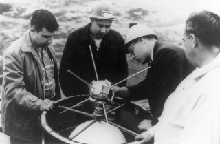 Project Vanguard: Between 1955 and 1959, NRL conducted the first American satellite program, named Project Vanguard. On March 17, 1958, the Vanguard I satellite was successfully launched into Earth orbit. Just 6 inches (152 mm) in diameter and weighing 3 pounds (1.4 kg), Vanguard 1 was described by then-Soviet Premier Nikita Khrushchev as, 