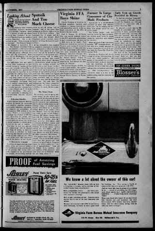 Virginia Farm Bureau News: Sputnik's launch captured the eye of the world, and Virginia, where Harvey Moseley grew up, is no exception.  This article, which appeared in a Virginia newspaper soon after the launch of Sputnik, asks the question: Why did the U.S. lag behind Russia in getting a satellite into orbit around the Earth?