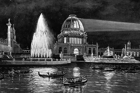 Columbia Fountain at Night