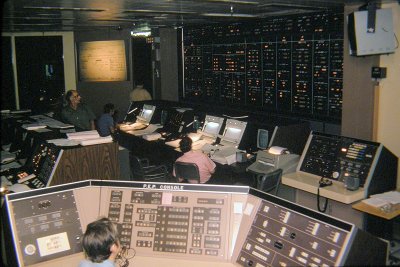 Copernicus Control Center: The Copernicus satellite is controlled from this room at the Goddard Space Flight Center.  To prevent mistakes, all commands to point the satellite go through a series of people for approval before being entered into the system.