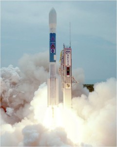 The Delta Launch of FUSE in 1999: FUSE operated from 1999 to 2007 and was designed to obtain far-ultraviolet spectra over the wavelength range from 900 to 1195 Å. This spectral region is extremely rich in absorption lines from many atoms and molecules including tracers of hot (O<sup>+5</sup>) and cold (H<sub>2</sub>) interstellar gas and atomic deuterium, a product of nuclear processing in the Big Bang.