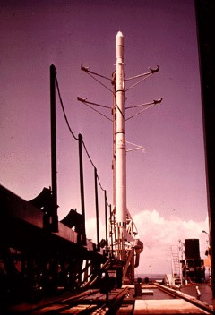 Uhuru Rocket: Awaiting launch from the San Marco Platform in Kenya, Uhuru was the first satellite specifically for the purpose of X-ray astronomy. It was also known as the X-ray Explorer Satellite SAS-A, for Small Astronomy Satellite A, being first of the three-spacecraft SAS series.